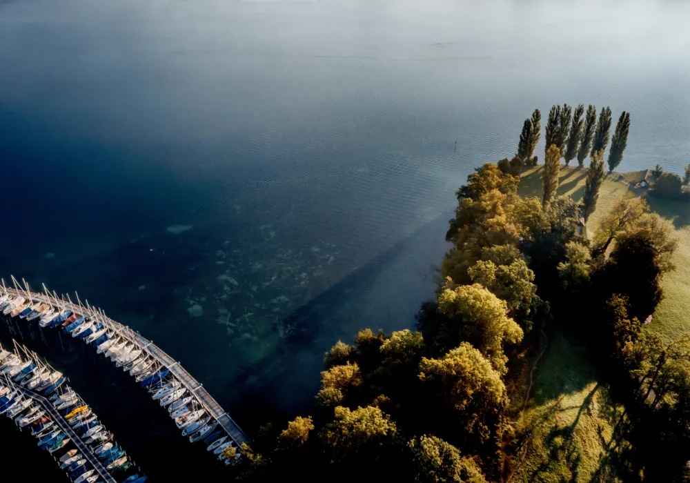 Der Bootshafen Luzern aus der Vogelperspektive